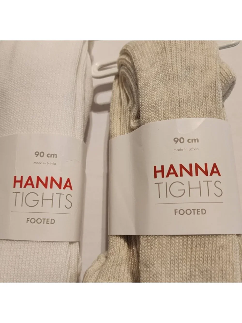 Hanna Andersson Footed tights bundle sz 90 / 3T white and oatmeal New